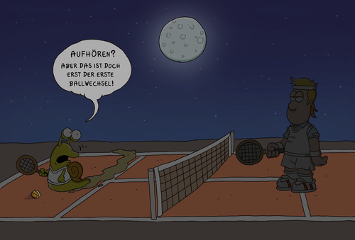 Cartoon: Schneckentennis (medium) by ChristianP tagged schneckentennis