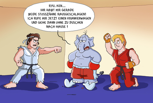 Cartoon: streetfighter (medium) by ChristianP tagged streetfighter