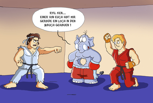 Cartoon: streetfighter (medium) by ChristianP tagged streetfighter