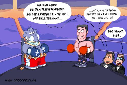 Cartoon: Vampirboxen (medium) by ChristianP tagged vampir,boxen