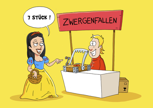 Cartoon: Zwergenfalle (medium) by ChristianP tagged zwerge,schneewittchen