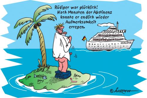 Cartoon: Aufmerksamkeit (medium) by rpeter tagged insel