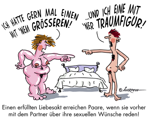 Cartoon: Miteinander reden (medium) by rpeter tagged mann,frau,bett,liebe. 