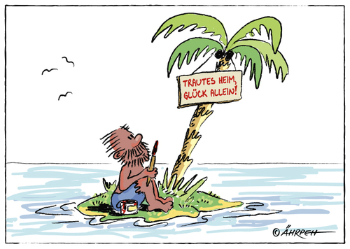 Cartoon: Ohne Worte (medium) by rpeter tagged palme,insel,inselwitz,heim,trautes