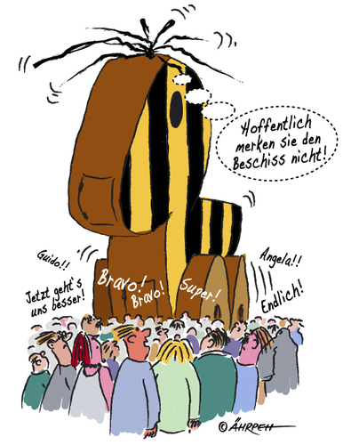 Cartoon: Trojaner (medium) by rpeter tagged merkel,guido,trojanisches,pferd,volk,regierung,wahlversprechen
