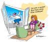 Cartoon: Ausgeflogen (small) by rpeter tagged fliegen,ehepaar