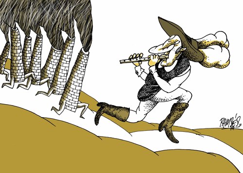 Cartoon: Eco flute (medium) by Ramses tagged ecologic