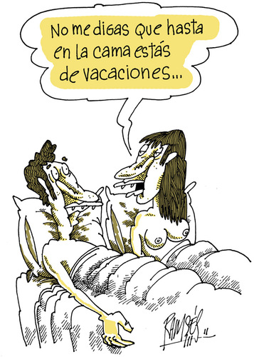 Cartoon: Holydays in the bed (medium) by Ramses tagged holydays