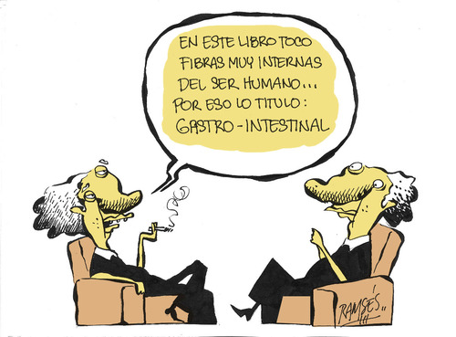 Cartoon: Intestinal (medium) by Ramses tagged literatura