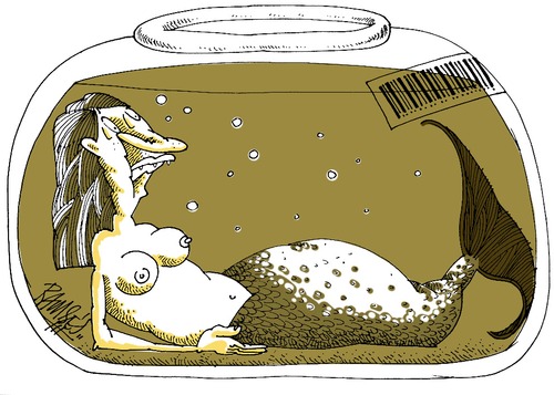 Cartoon: Mermaid for sale (medium) by Ramses tagged buy,and,sale
