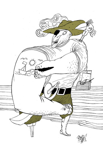 Cartoon: Tatoo (medium) by Ramses tagged pirates,tatoo,sea,sailors,icons