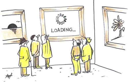 Cartoon: Loading (medium) by Monica Zanet tagged loading,free,zanet,museum
