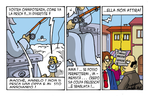 Cartoon: esca sbagliata (medium) by ignant tagged dio,pesca,umorismo,comic,strip,cartoons