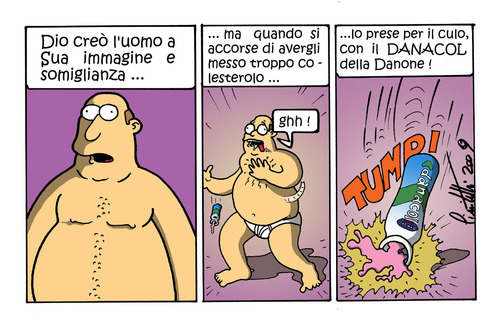 Cartoon: Il colesterolo divino (medium) by ignant tagged danacol,colesterolo,cartoon,humor