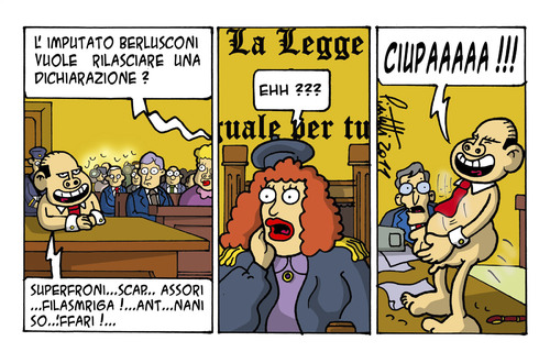 Cartoon: La dichiarazione difensiva (medium) by ignant tagged silvio,berlusconi,politica,primo,ministro,italiano