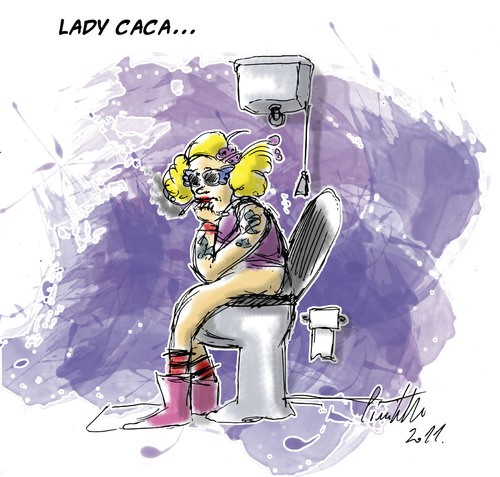 Cartoon: Lady Caca (medium) by ignant tagged vignette,pop,musica,gaga,lady,cartoon