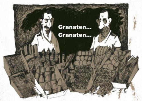 Cartoon: Granaten...Granaten... (medium) by medwed1 tagged schljachow,cartoon,granaten