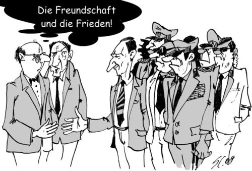 Cartoon: Wir sind doch Freunde? (medium) by medwed1 tagged schljachow,cartoon