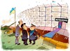 Cartoon: Notausgang (small) by medwed1 tagged ukraine,mauer,poroschenko,zaun