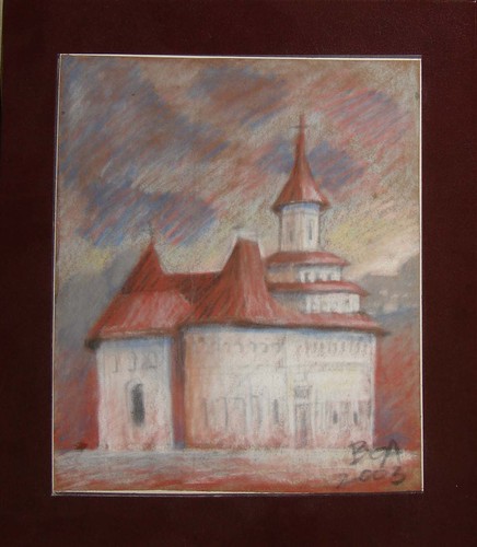 Cartoon: Biserica Domnitelor (medium) by boa tagged painting,color,oil,boa,romania,painter,landscape