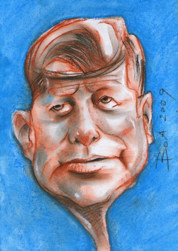 Cartoon: Kennedy (medium) by boa tagged caricature,cartoon,happy,nice,painting,humor,comic,boa,romania