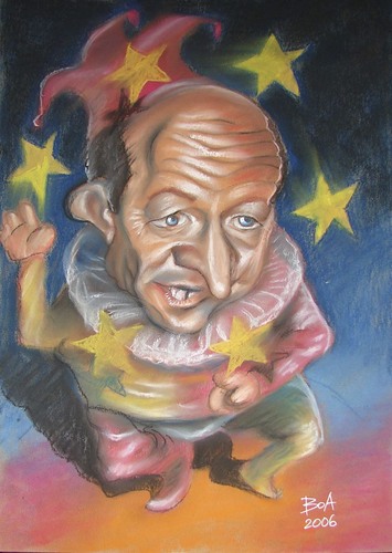 Cartoon: Romanian president Basescu (medium) by boa tagged caricature,cartoon,happy,nice,painting,humor,comic,boa,romania