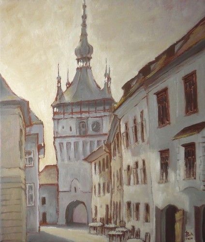 Cartoon: Sighisoara1 (medium) by boa tagged painting,color,oil,boa,romania,painter,landscape