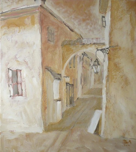 Cartoon: Sighisoara3 (medium) by boa tagged painting,color,oil,boa,romania,painter,landscape