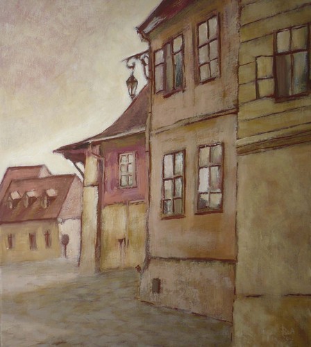 Cartoon: Sighisoara 4 (medium) by boa tagged painting,color,oil,boa,romania,painter,landscape