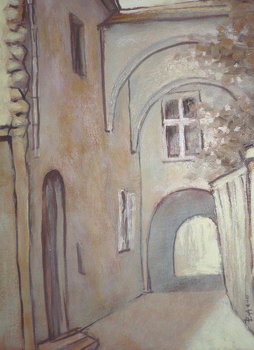 Cartoon: Sighisoara 6 (medium) by boa tagged painting,color,oil,boa,romania,painter,landscape