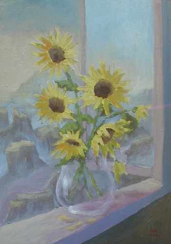 Cartoon: Sun flowers (medium) by boa tagged painting,color,oil,boa,romania,painter,landscape