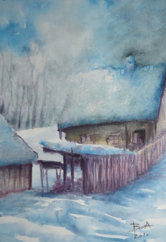 Cartoon: Winter (medium) by boa tagged painting,color,oil,boa,romania,painter,landscape