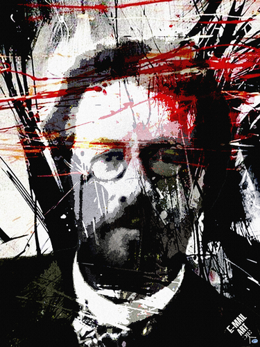 Cartoon: Anton Pavlovich Chekhov (medium) by Zoran Spasojevic tagged writer,collage,serbia,kragujevac,zoran,spasojevic,emailart,paske,man,digital,portrait,chekhov,pavlovich,anton