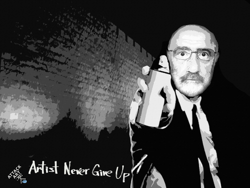 Cartoon: Artist never give up (medium) by Zoran Spasojevic tagged artist,serbia,portrait,digital,kragujevac,paske,selfportrait,emailart,spasojevic,streetart,zoran
