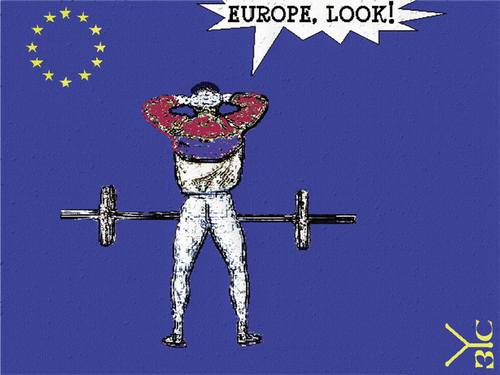 Cartoon: Europe look (medium) by Zoran Spasojevic tagged serbia,kragujevac,paske,zoran,spasojevic,look,eu,europe,graphics,collage,digital,emailart