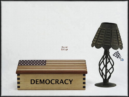 Cartoon: Here resides democracy (medium) by Zoran Spasojevic tagged digital,graphics,emailart,here,resides,democracy,great,dictator,zoran,spasojevic,paske,kragujevac,america,serbia