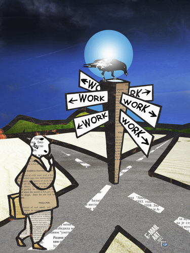 Cartoon: Intersection (medium) by Zoran Spasojevic tagged serbia,kragujevac,paske,zoran,spasojevic,intersection,graphics,corvus,work,collage,digital,emailart