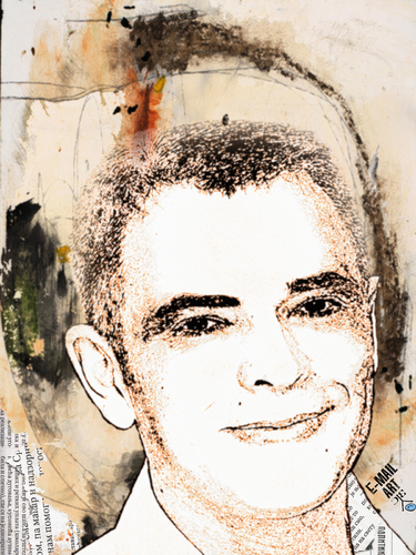 Cartoon: Nenad Nedja Petrovic (medium) by Zoran Spasojevic tagged portrait,graphics,digital,man,paske,spasojevic,zoran,kragujevac,serbia,collage