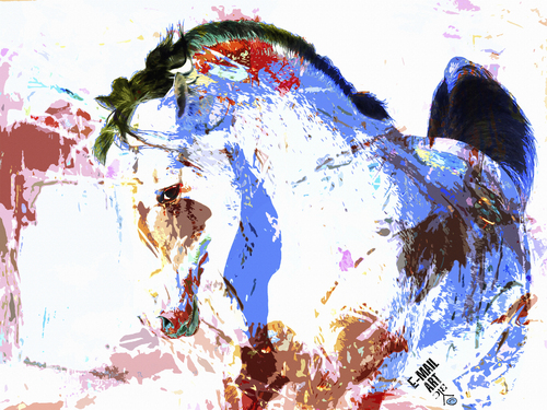 Cartoon: Pinto horse of Prince Marko (medium) by Zoran Spasojevic tagged pinto,horse,prince,marko,portrait,digital,paske,emailart,spasojevic,zoran,kragujevac,serbia