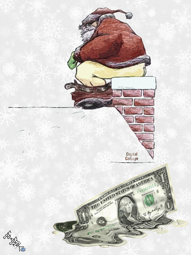 Cartoon: Present (medium) by Zoran Spasojevic tagged serbia,kragujevac,paske,zoran,spasojevic,santaclaus,present,graphics,collage,digital,emailart