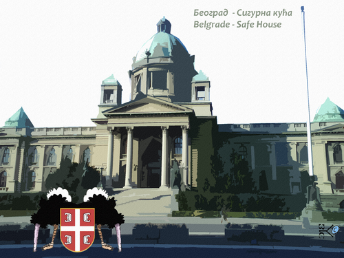 Cartoon: Safe House (medium) by Zoran Spasojevic tagged serbia,kragujevac,paske,spasojevic,zoran,safehouse,graphics,emailart,parliament,collage,digital,house,safe