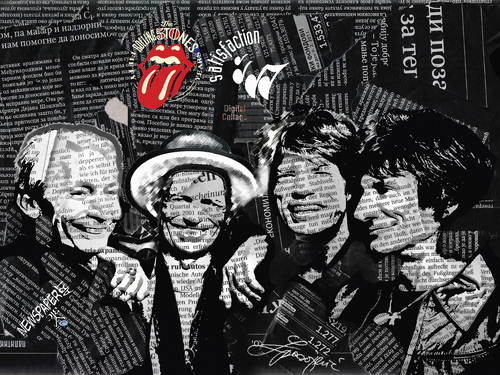 Cartoon: The Rolling Stones (medium) by Zoran Spasojevic tagged rollingstones,collage,serbia,kragujevac,zoran,spasojevic,emailart,paske,digital,portrait,stones,rolling,the