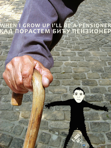 Cartoon: When I grow up I will be ... (medium) by Zoran Spasojevic tagged serbia,kragujevac,paske,spasojevic,pensioner,zoran,collage,digital,emailart