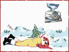 Cartoon: Lying nude (small) by Zoran Spasojevic tagged digital collage graphics lyingnude santaclaus zoran spasojevic paske emailart kragujevac serbia