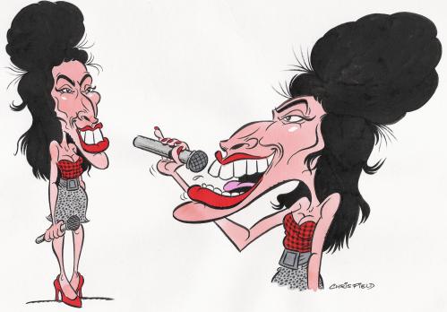 Cartoon: amy winehouse (medium) by fieldtoonz tagged caricature