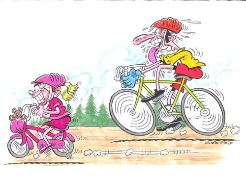 Bike race By fieldtoonz | Sports Cartoon | TOONPOOL