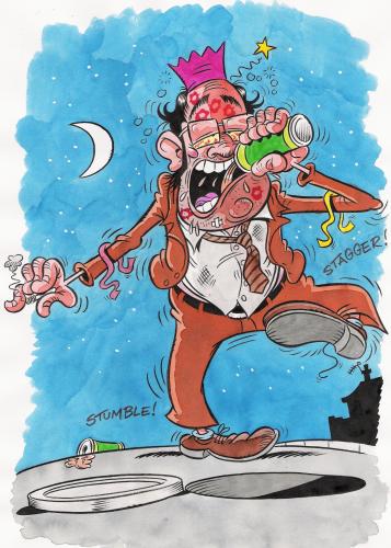 Cartoon: Drunk! (medium) by fieldtoonz tagged drunk