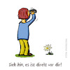Cartoon: Das Gute ist oft schon nah. (small) by AndreJan tagged fernrohr,nähe,weite
