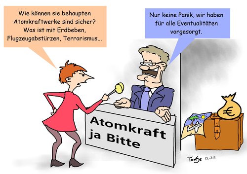 Cartoon: An alle Gefahren gedacht (medium) by TomSe tagged atomkraft,akw,risiko,manager,verantwortung