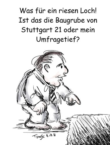 Cartoon: Das große Loch (medium) by TomSe tagged s21,stuttgart21,mappus